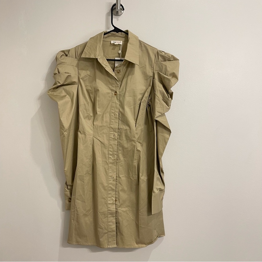 Beige button down dress